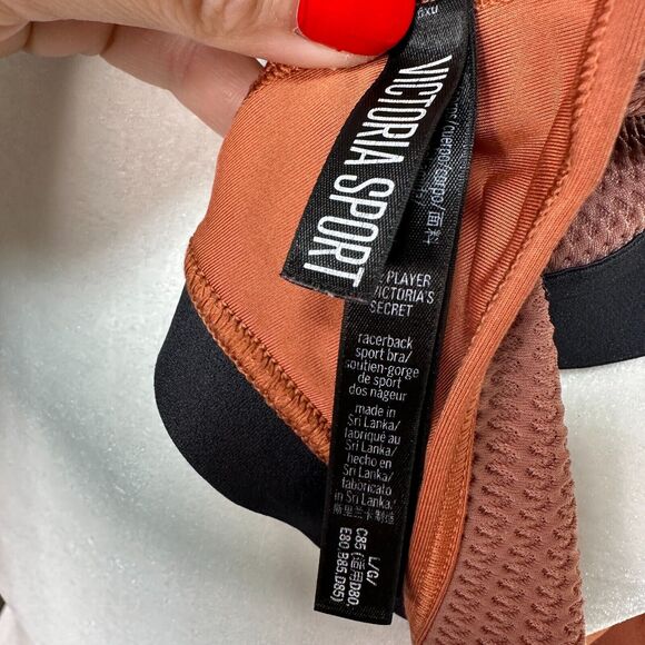 VSX Victorias Secret Sport Bra Large The Player Unlined Racerback Orange Texture - Picture 5 of 5